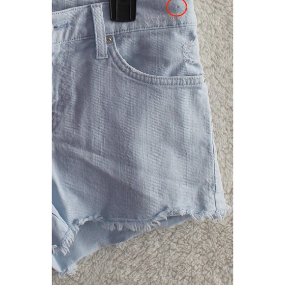 7 For All Mankind Cut Off Denim Jean Shorts in Light Blue Wash, Women's Size 26 - Picture 15 of 15